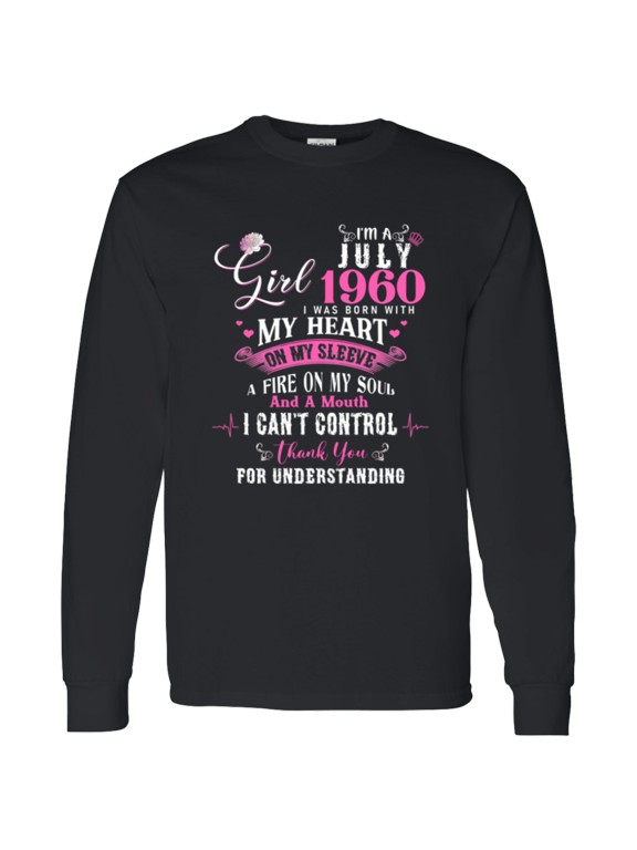 I'm July Girl 1960 Long Sleeve Shirt 66th Birthday Gift for Women