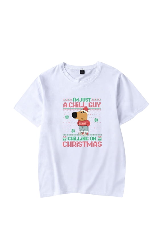 I'm Just A Chill Guy Christmas Day T-Shirt Merch Women/Men Unisex Summer Short Sleeve Tshirt Tee Fashion Cosplay Streetwear