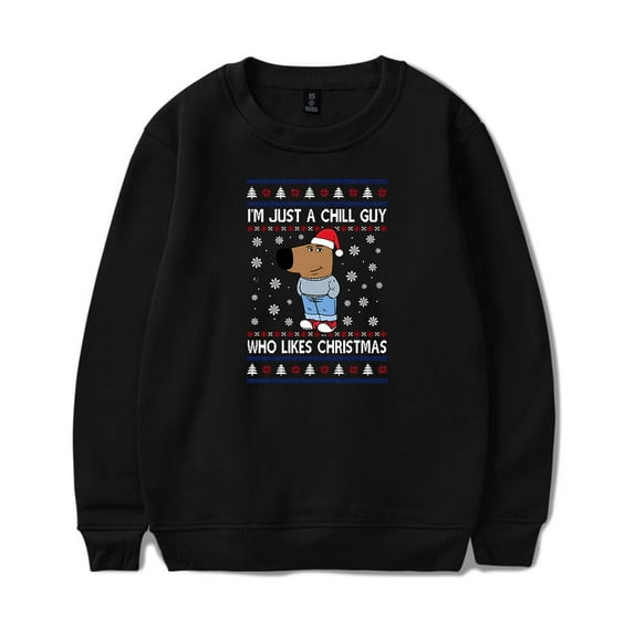 I'm Just A Chill Guy Christmas Long Sleeve Crewneck Sweatshirt Merch For Men/Women Unsiex Fashion Winter Streetwear Top