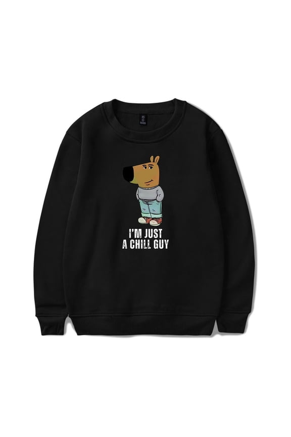 I'm Just A Chill Guy Merch Long Sleeve Crewneck Sweatshirt For Men/Women Unsiex Fashion Cosplay Streetwear