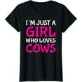 thumbnail image 1 of I'm Just A Girl Who Loves Cows Cute Cow Lover T-Shirt, 1 of 4
