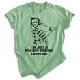thumbnail image 1 of I'm Just A Poe Boy Edgar Allan Poe T-shirt, Unisex Women's Men's Shirt, Freddie Parody Rock N Roll, Heather Apple Green, XX-Large, 1 of 6