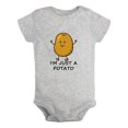 thumbnail image 1 of I'm Just A Potato Funny Rompers Newborn Bodysuits Infant Baby Jumpsuits Childs Clothes Kids Graphic One-Piece Outfits, 1 of 5