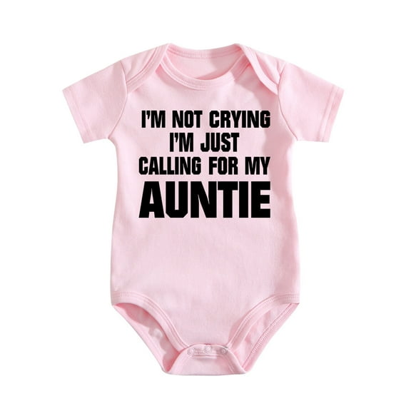 I'm Just Calling For My Auntie - Baby Clothes - Funny Newborn Bodysuit Outfits for Boys And Girls(2) Medium Pink-style-1 0-3M