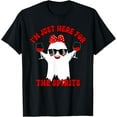 thumbnail image 1 of I'm Just Here For Spirits Ghost Wine Halloween Couple Women Funny Creative Graphic T-Shirt, 1 of 3
