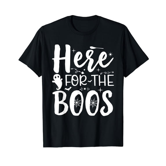 I'm Just Here For The Boos Funny Halloween Lovers Black T-Shirt
