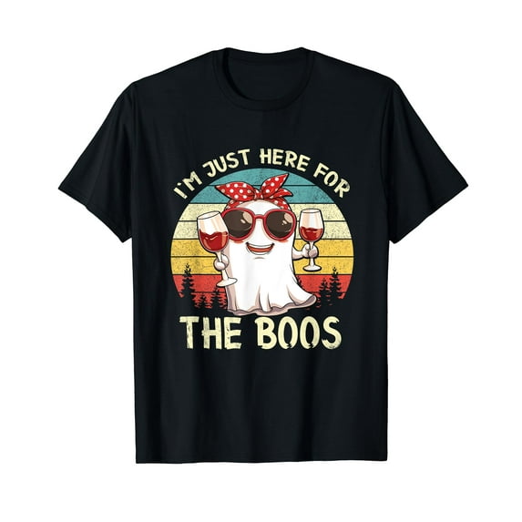 I'm Just Here For The Boos Funny Halloween Outfit Black T-Shirt
