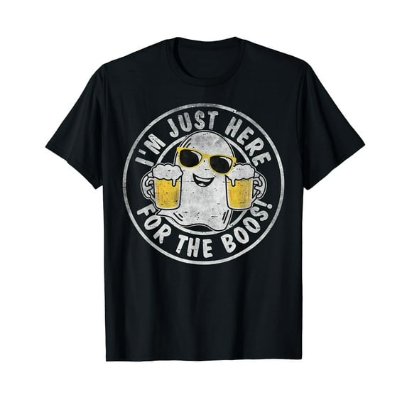I'm Just Here For The Boos Ghost Beer Retro Halloween Men T-Shirt