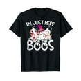 thumbnail image 1 of I'm Just Here For The Boos Halloween Cute Drinking Ghost T-Shirt, 1 of 5