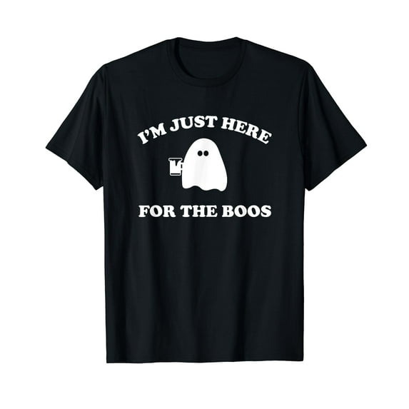 I'm Just Here For The Boos Halloween Shirt For Men And Women Black T-Shirt Short Sleeve