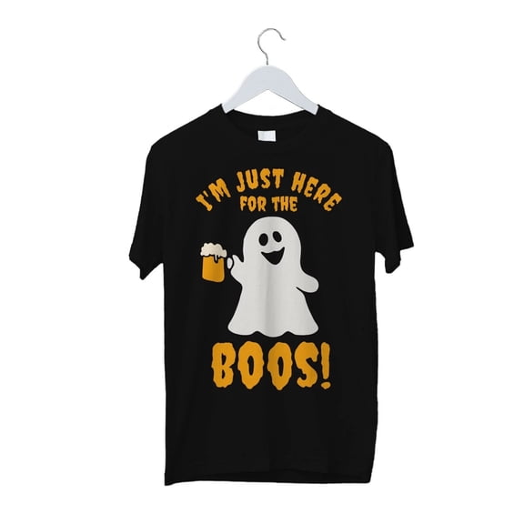 I’m Just Here For The Boos Halloween Shirt - Funny Ghost Costume Top - Spooky Season Party Tee for Wine & Ghost Lovers