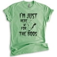 thumbnail image 1 of I'm Just Here For The Boos Shirt, Unisex Women's Men's Shirt, Funny Horror T-shirt, Ghost Shirt, Heather Apple Green, Small, 1 of 6