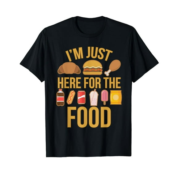 I'm Just Here For The Food Vintage Great For Food Lover Gift Black T-Shirt