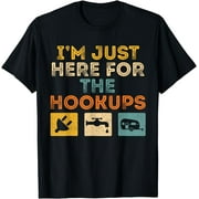 LILYDIYSHIRT I'm Just Here For The Hookups Funny Camp RV Camper Camping T-Shirt