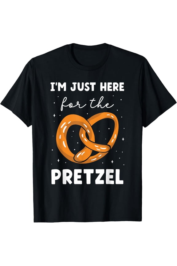 I'm Just Here For The Pretzel Pretzels Brezel Pretzel T-Shirt men and women can wear, black, white, gifts