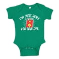 thumbnail image 1 of I'm Just Here For The Red Envelope Hong Bao Baby Bodysuit One Piece 12 mo Kelly Green, 1 of 3