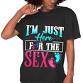 thumbnail image 1 of I'm Just Here For The Sex Shirt Funny Gender Reveal Fashion Casual Short-sleeved Gift T-Shirt Black X-Large, 1 of 4