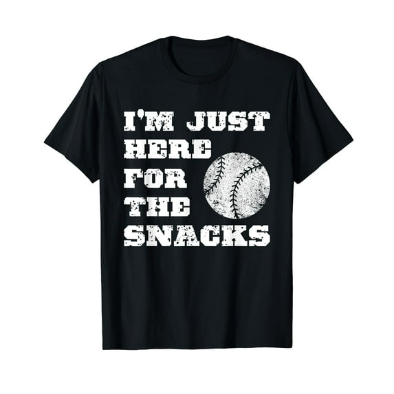 I'm Just Here For The Snacks Cute Vintage Baseball for Kids T-Shirt