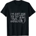 thumbnail image 1 of I'm Just Here For The Towel Animals Cruise Womens T-Shirt Black 3XL, 1 of 5