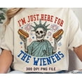thumbnail image 1 of I'm Just Here For The Wieners T-shirt, Funny Patriotic with Hot Dog Shirt, 4th of July BBQ Vibes Shirt, Retro USA Party Independence Shirt TH070612, 1 of 5