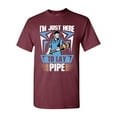 thumbnail image 1 of I'm Just Here To Lay Pipe Plumber Funny DT Adult T-Shirt Tee, 1 of 2