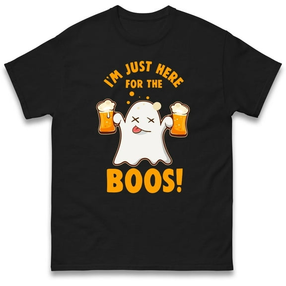 I'm Just Here for the Boos Tee – Funny Ghost and Beer Halloween Shirt