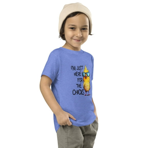 I'm Just Here for the Chicks Toddler T Shirt (Heather Columbia Blue, 2T)
