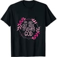 thumbnail image 1 of I'm Just Out Here Trusting God Womens T-Shirt Black Large, 1 of 5