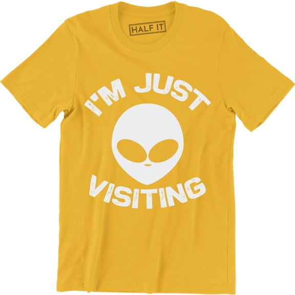 I'm Just Visiting UFO Spaceship Antisocial Party Men's Gift T-Shirt