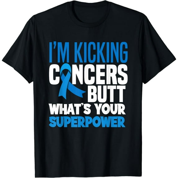 I'm Kicking Cancers Butt Colorectal Colon Cancer Warrior T-Shirt