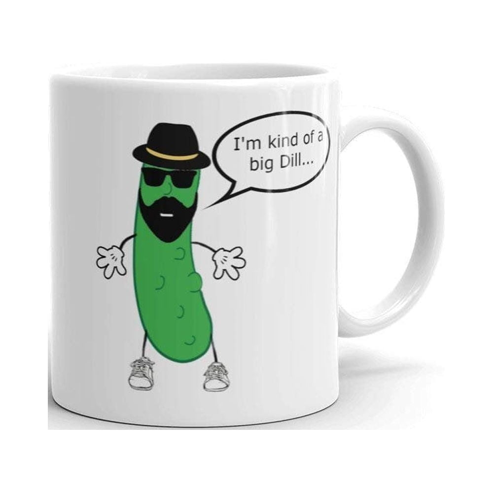 I'm Kind Of A Big Dill Funny Pun Novelty Humor 11oz White Ceramic Glass