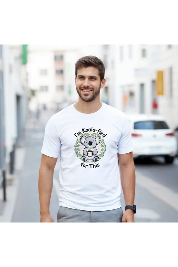I'm Koala-fied Funny Koala Graphic T-Shirt Cute Animal Shirt Unisex Cotton Casual Tee