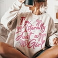 thumbnail image 1 of I'm Literally Just A Girl Sweatshirt, Trendy Girly Bow Pullover, Baddie Aesthetic Sweater, Cute Sticker Top, 1 of 5