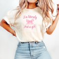 thumbnail image 1 of I'm Literally Just A Girl T-shirt, Coquette Bow Girly Aesthetic T-shirt, just a girl, aesthetic for girl, bow T-shirt, F1832 All Size S-5Xl, 1 of 4