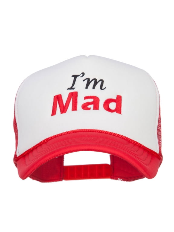 I'm Mad Embroidered Foam Mesh Cap - Red White OSFM