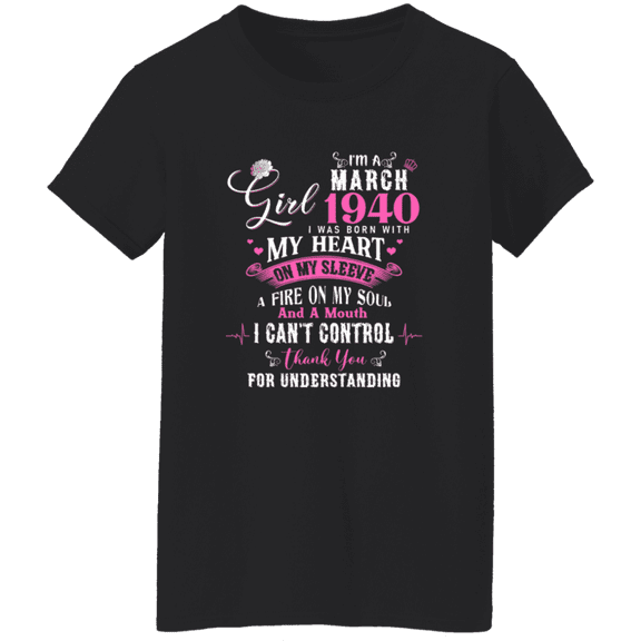 I'm March Girl 1940 86Th Birthday Vintage 86 Years Old Bday Women T-Shirt