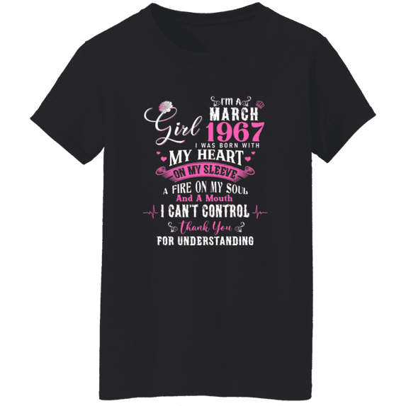I'm March Girl 1967 59Th Birthday Vintage 59 Years Old Bday Women T-Shirt