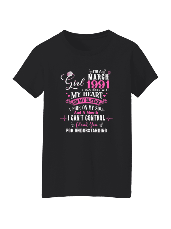 I'm March Girl 1991 35Th Birthday Vintage 35 Years Old Bday Women T-Shirt