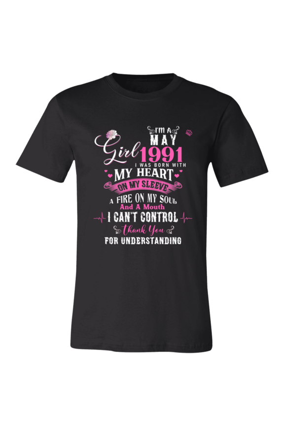 I'm May Girl 1991 Birthday 35Th Bday Decorations 35 Years Old Women T-Shirt