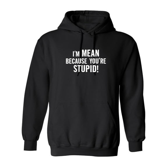 I'm Mean Because You're Stupid Sarcastic Novelty Gift Idea Adult Humor Funny Men's Hoodies