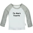 thumbnail image 1 of I'm Mom's Favorite Funny T shirt For Baby, Newborn Babies T-shirts, Infant Tops, 0-24M Kids Graphic Tees Clothing (Long Gray Raglan T-shirt, 0-6 Months), 1 of 4