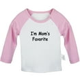 thumbnail image 1 of I'm Mom's Favorite Funny T shirt For Baby, Newborn Babies T-shirts, Infant Tops, 0-24M Kids Graphic Tees Clothing (Long Pink Raglan T-shirt, 0-6 Months), 1 of 4