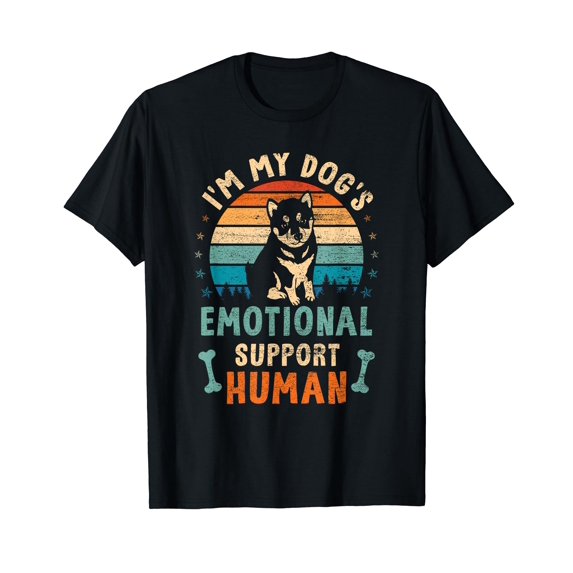I'm My Dog's Emotional Supports Human Vintage Dog Lover Men's Vintage Casual T-Shirt