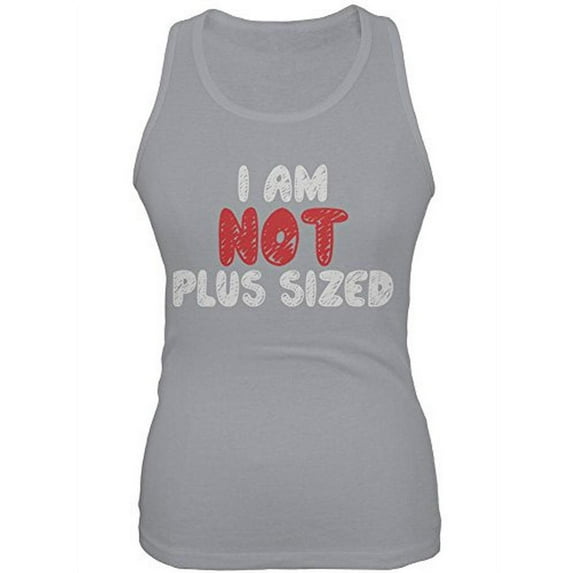 I'm NOT Plus Sized Juniors Soft Tank Top Grey 2XL
