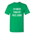 thumbnail image 1 of I'm Nicer Than My Face Looks Sarcastic Funny Saying Graphic T Shirt Adult Humor Fit Well Tee Christmas Apparel Gift Birthday Anniversary Offensive Novelty Premium Tshirt, 1 of 5