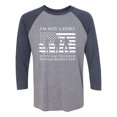 thumbnail image 1 of I'm Not A Hero Unisex 3/4 Sleeve Baseball Raglan Tee, 1 of 2