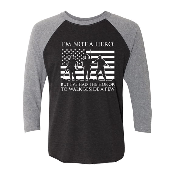 I'm Not A Hero Unisex 3/4 Sleeve Baseball Raglan Tee