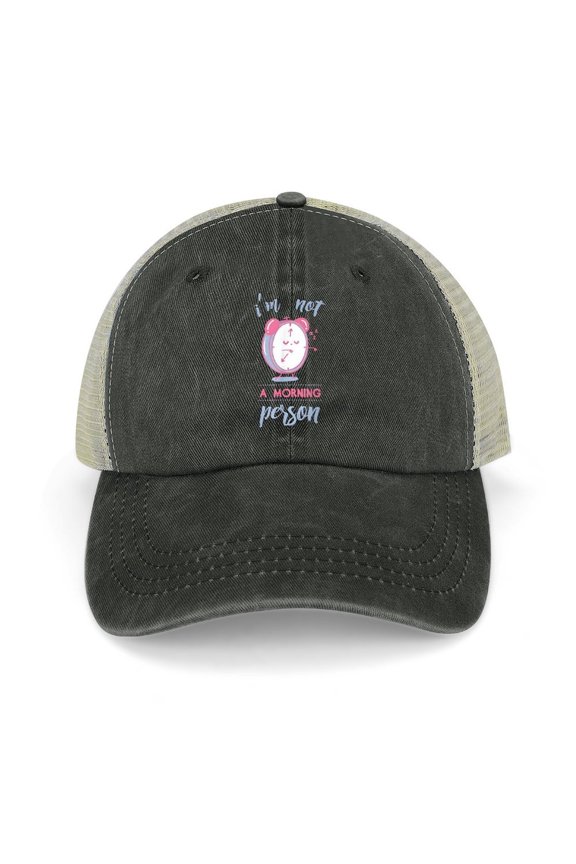 I’m Not A Morning Person Black Hat Adjustable Funny Fashion Unisex Baseball Cap for Men Women