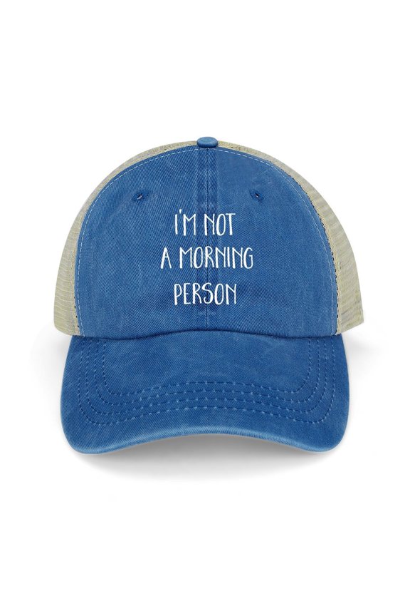 I’m Not A Morning Person Dark Blue Hat Adjustable Funny Fashion Unisex Baseball Cap for Men Women