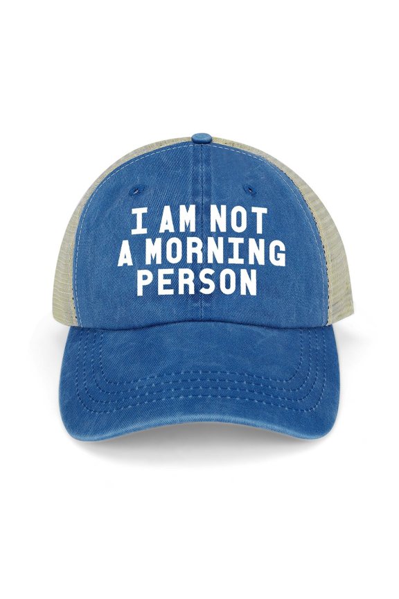 I’m Not A Morning Person Dark Blue Hat Adjustable Funny Fashion Unisex Baseball Cap for Men Women